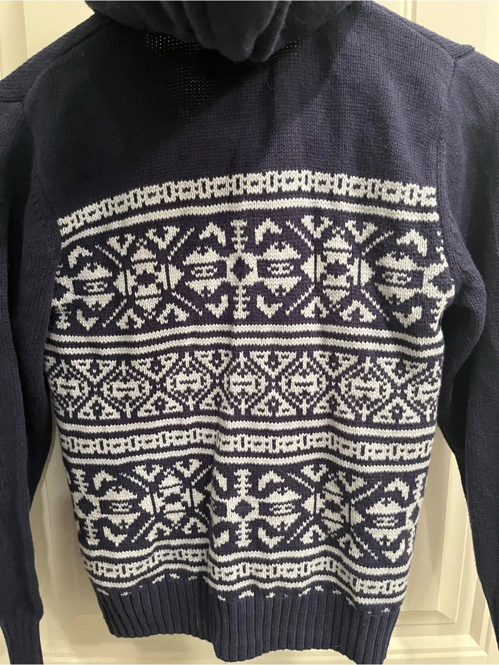 Kids OshKosh B'gosh Navy and White Zip-Up Hooded Sweater